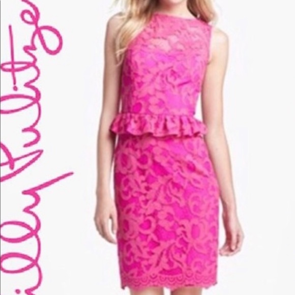 Lilly Pulitzer Hot Pink Kiri Lace Dress 